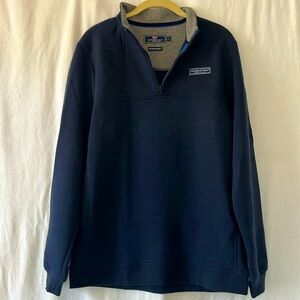 Vineyard Vines Men’s Small Navy Quarter Zip lightweight crew neck “Shep Shirt”